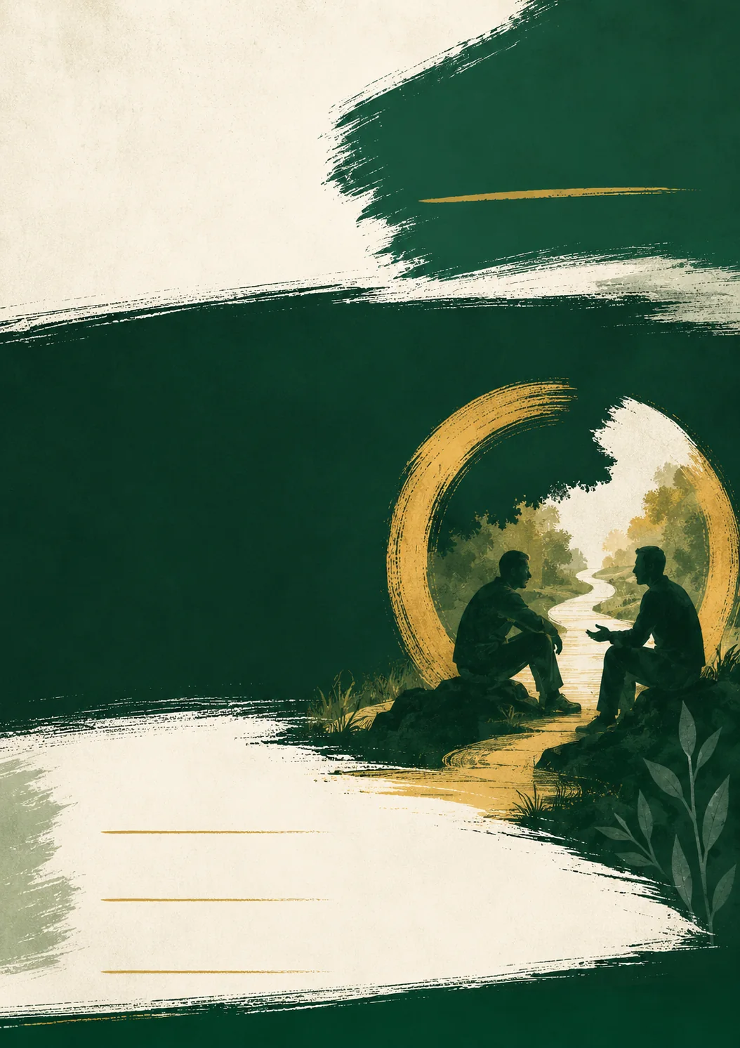 Ilustrace adiktologa při podpůrném rozhovoru s klientem.